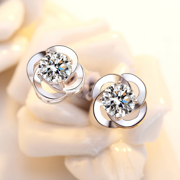 Sterling silver clover earrings